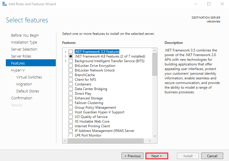 Select Additional Features